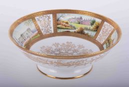 Coalport, The Royal Bowl, number 4 from an edition of 25, depicting the principal residences of