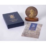 Royal Mint 2001 William Shakespeare calendar medal with certificate and boxed.