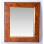 A 19th Century walnut and gilt framed square mirror, 81cm x 72cm.