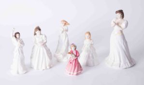 Royal Doulton, a collection of six figurines including Maria HN3381, etc.