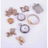 A Victorian silver fob watch, a Vesta, other general watches (8).