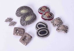 A collection of six pairs of shoe buckles (6).