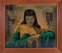 After Vladimir Tretchikoff (1913-2006), 'Lady From Orient', retro print, overall size 71cm x 82cm.