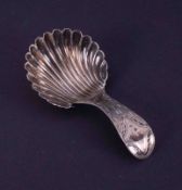 A Georgian silver Hester Bateman caddy spoon, circa 1786, sold by Tessiers Ltd, London, tag