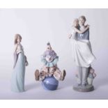 Lladro, three figurines including Clown (3).