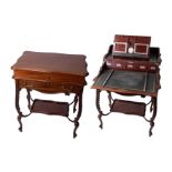 An Edwardian mahogany campaign desk, with label 'Chapman Son & Co, Makers London.E.C'. hinged top