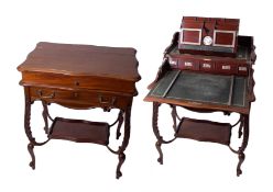 An Edwardian mahogany campaign desk, with label 'Chapman Son & Co, Makers London.E.C'. hinged top