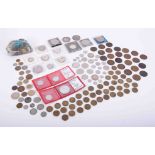 A collection of various general British coinage including pennies, threepenny pieces, Victoria