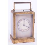 A mid 19th century French striking carriage clock, the silvered dial signed 'Bolviller, Paris', 3