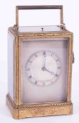 A mid 19th century French striking carriage clock, the silvered dial signed 'Bolviller, Paris', 3