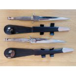 Two modern Pattern One Fairbairn Sykes Commando Knives, The top one is made by the famed Bob