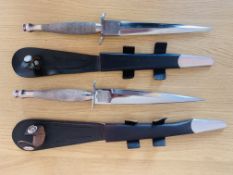 Two modern Pattern One Fairbairn Sykes Commando Knives, The top one is made by the famed Bob