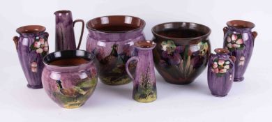 A collection of Lemon & Crute and other lilac based Torquay pottery (8). The proceeds from this