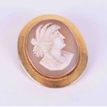 A 15ct yellow gold Cameo brooch, weight 4.86g.