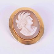 A 15ct yellow gold Cameo brooch, weight 4.86g.
