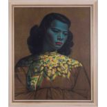 After Tretchikoff, print 'The Chinese Girl', framed and glazed, overall size 69cm x 59cm.