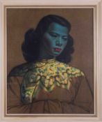 After Tretchikoff, print 'The Chinese Girl', framed and glazed, overall size 69cm x 59cm.