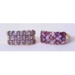 Two 9ct dress rings (QVC), approx. 8.6g.