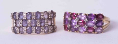 Two 9ct dress rings (QVC), approx. 8.6g.