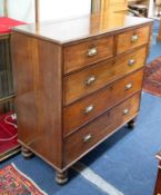 A late Victorian mahogany chest of drawers.