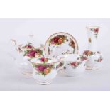 Royal Albert 'Old Country Roses' large collection to include cups and saucers, clock, cased
