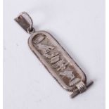 Silver pendant with Egyptian signs, length 4cm.