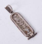 Silver pendant with Egyptian signs, length 4cm.