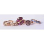 Various 9ct gold dress rings including QVC, approx 14.6g, (5).