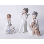 Lladro, three figures including Girl Angel (3).
