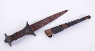 A 19th Century dagger and scabbard (worn).