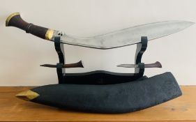 A superbly made (WW2-1950’s) double handed (possibly regimental) kukri made for Dashain, it has a