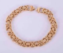 A 9ct yellow gold heavy fancy curb link bracelet, length 20 1/2 cm, 30.87g (broken clasp but parts