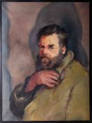 Robert Lenkiewicz (1941-2002) 'Big Pete' oil on canvas, with original artists title label on