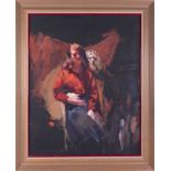 Robert Lenkiewicz (1941-2002) 'Study / Painter With Lenny' oil on canvas, with inscription on