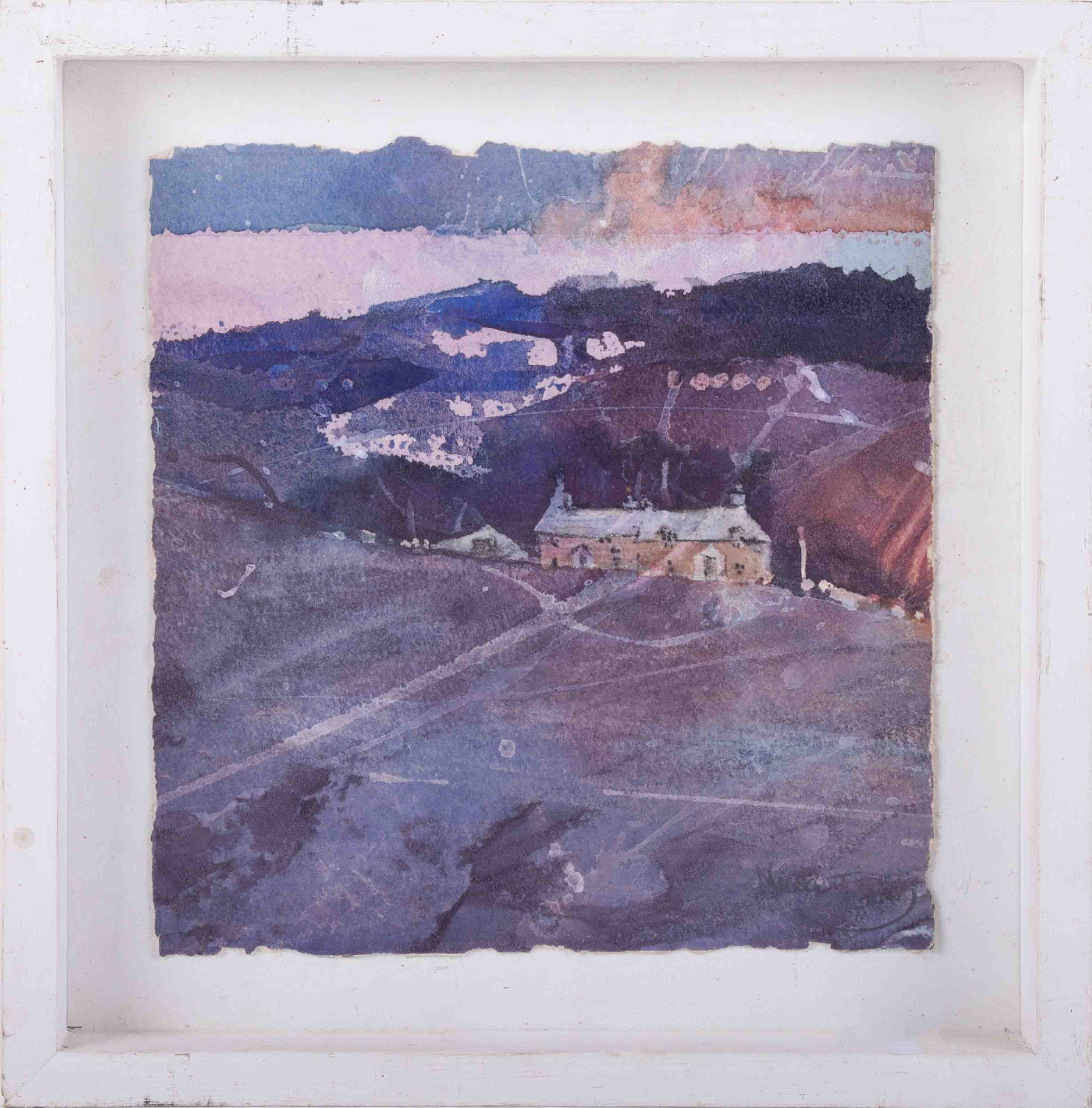 Nicola Tilley, 'Home Farm, 2008' watercolour, 21cm x 21cm, framed.