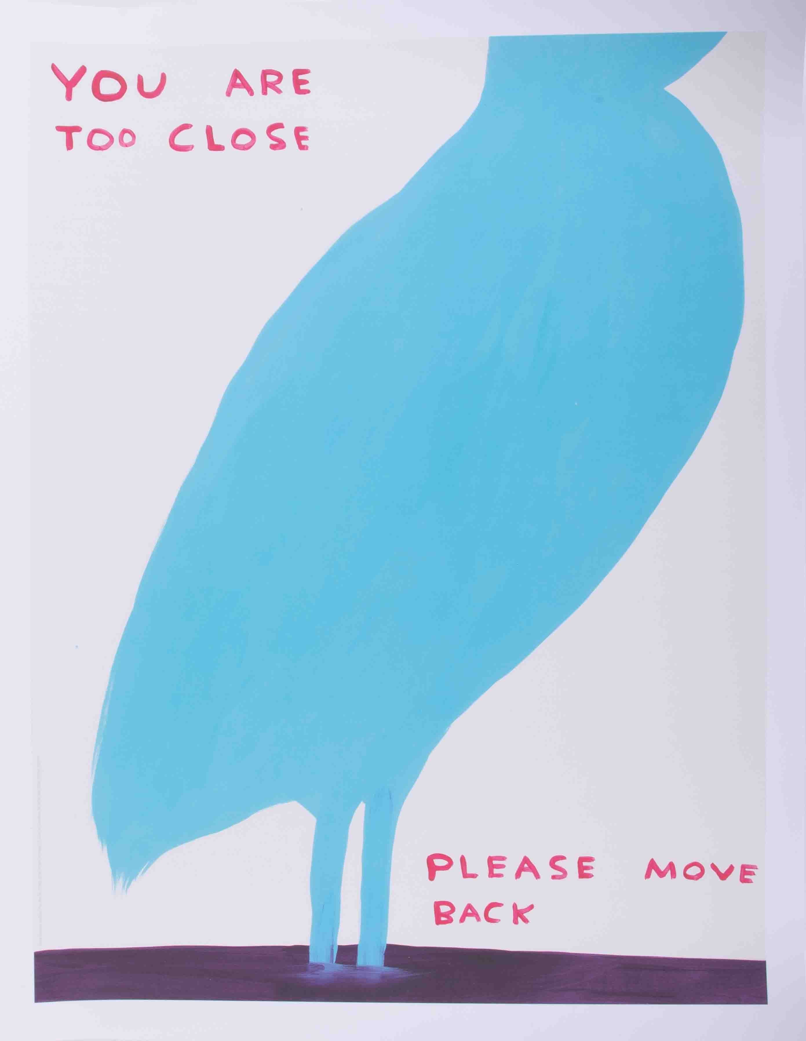 David Shrigley (b.1968) poster 'You Are Too Close Please Move Back' unsigned exhibition poster, 80cm