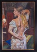 Simon K Bennett (Plymouth artist), 'Jodie' oil on canvas, circa 2016, signed to reverse, 87cm x