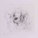 Robert Lenkiewicz (1941-2002) 'Swallowing Time' etching, signed limited edition 40/75, 17cm x
