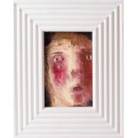 Lisa Stokes, oil on board 'Blush' signed to reverse, dated 2002, 17cm x 11cm, framed, with 2006