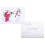 Robert Lenkiewicz (1941-2002), signed limited edition, Christmas Card 183/300, with personal