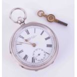 A.Mears & Co silver cased pocket watch, with key.