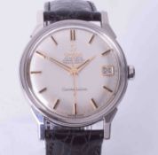 Omega, a gents stainless steel automatic chronometer Constellation wrist watch with date, silvered