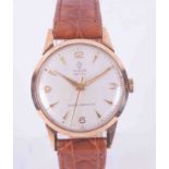 Tudor, a gents Royal Shock-Resisting manual wind wristwatch, with arabic dial, on tan strap.