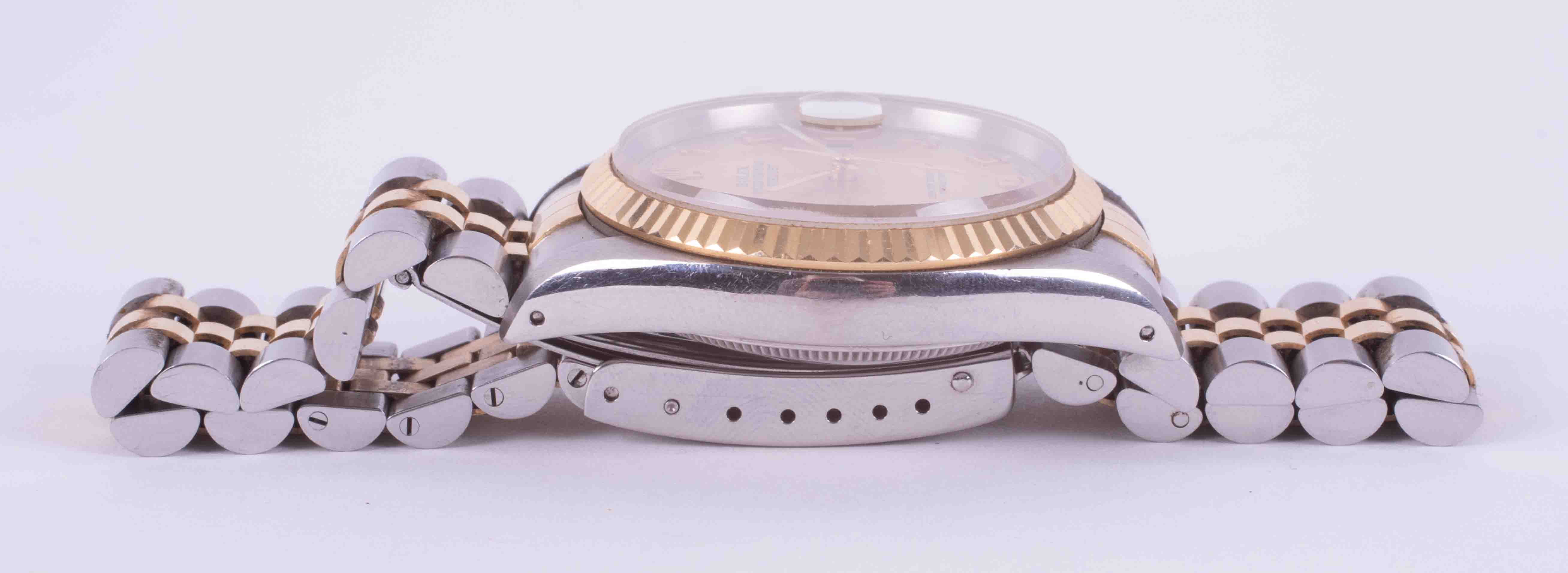 Rolex, a gents bi-metal chronometer datejust wristwatch circa 1991/1992, a full arabic - Image 4 of 7