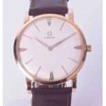 Omega, a gents gold plated manual wind 'Slim line' wristwatch circa late 1960's/70's full off