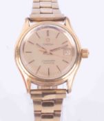 Omega, a ladies gold plated Seamaster date wristwatch, cased. Condition reports are offered as a