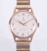 Tudor, a vintage gents gilt Tudor Royal manual wind wristwatch (it is currently ticking) with a