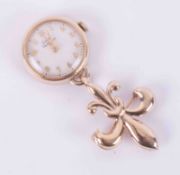 Girard-Perregaux, a 9ct yellow gold manual wind set brooch watch.