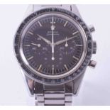 Omega Speedmaster chronograph, a rare circa 1961/2, gent's stainless steel manual wind wristwatch,