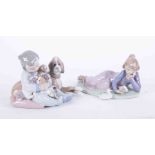 Lladro, two figure groups including child with dog and puppies "My Friends", No 5.456, boxed, height